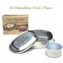 Oval 2-Piece Stainless Steel Bento Lunchbox