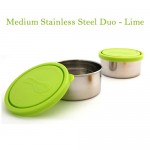 Kids Konserve Medium Stainless Steel Duo – Lime