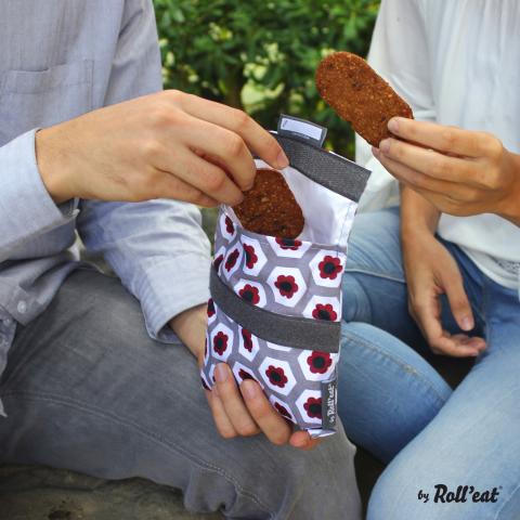 Rolleat Snack'n'Go Snack / Sandwich Bag - Pink Tile - Image 2