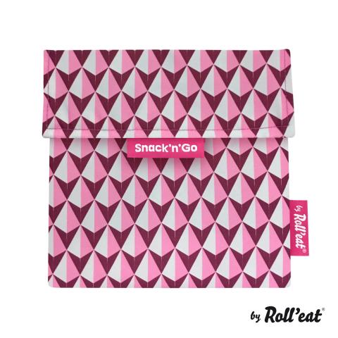 Rolleat Snack'n'Go Snack / Sandwich Bag - Pink Tile