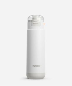 Zoku Stainless Steel Flip Top Sports Bottle White