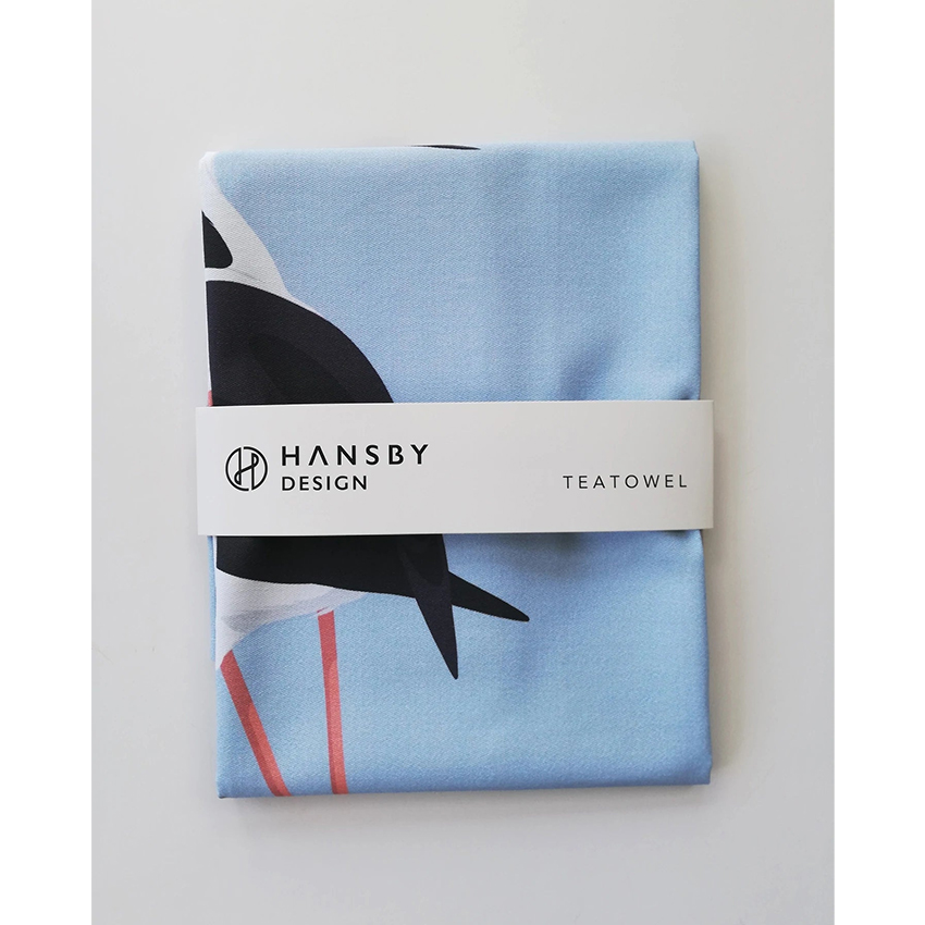 Hansby Design Luxury Cotton Tea Towel - Pied Stilt - Image 2