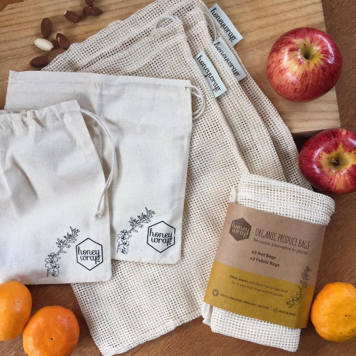 Honeywrap Cotton Bin and Produce Bags 5pk